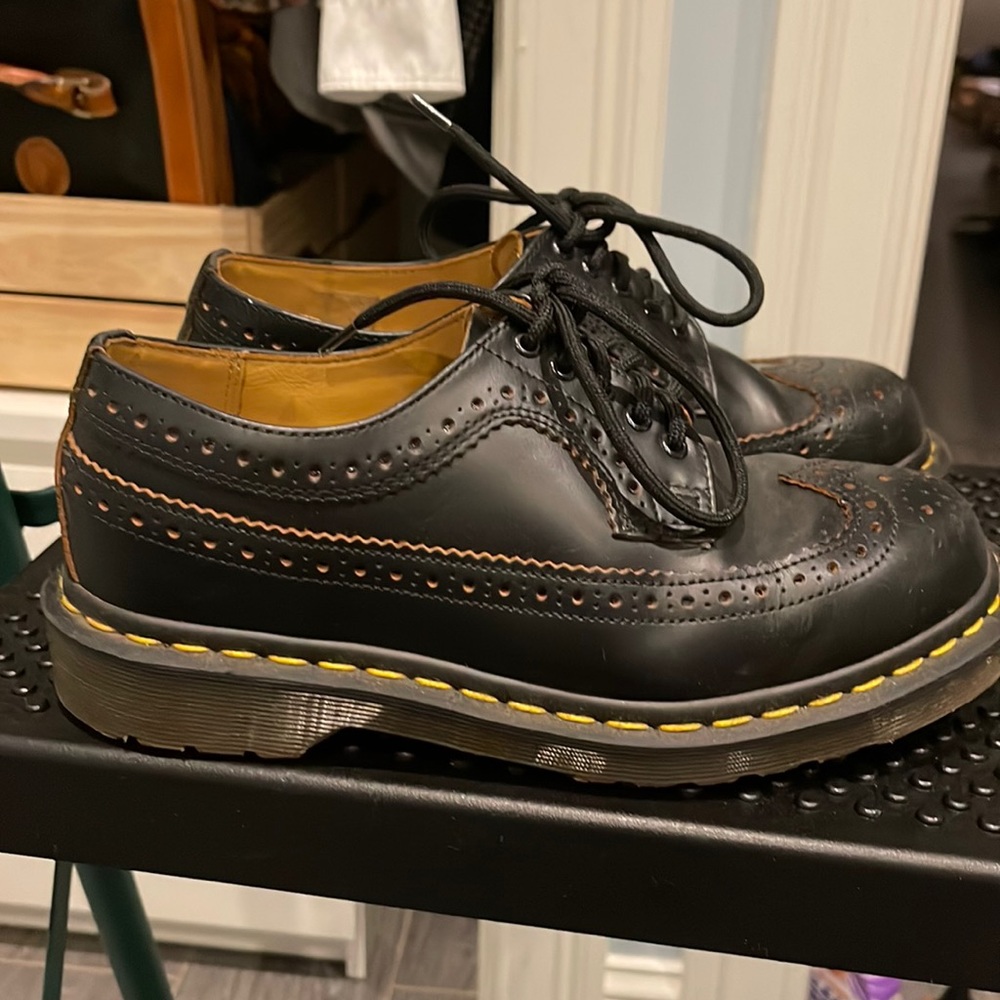Dr. Martens Wingtip Lace-up Oxfords, Size 7, Black